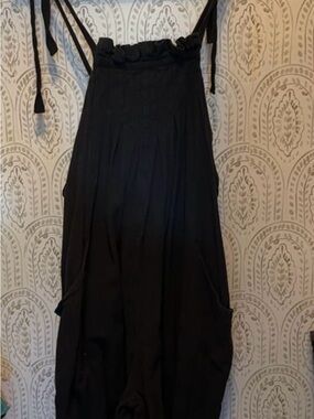 Free People Black Women's Relaxed BoHo Jumpsuit Overalls XS
